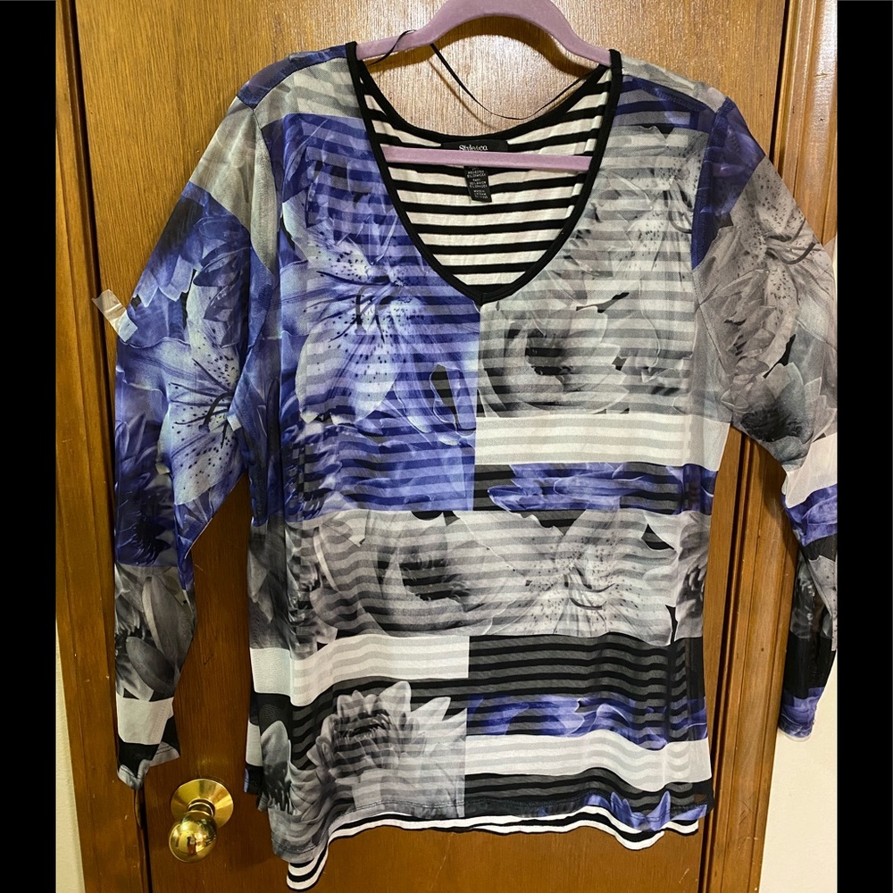 Sheer top w/attached tank, women’s 2X